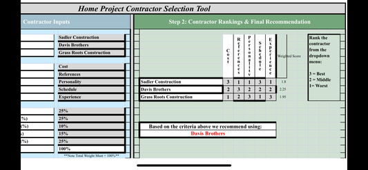 Contractor Selector Tool